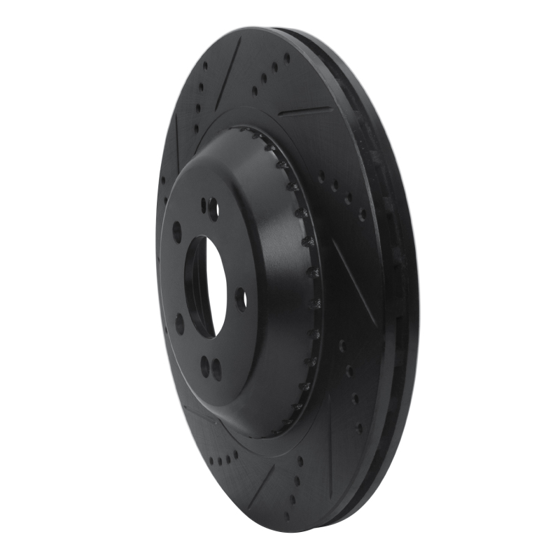 Mercedes-Benz Maybach S560 Brake Rotor (1) - Rear Left - R1 Concepts - Drilled & Slotted - Black - `14-`21
